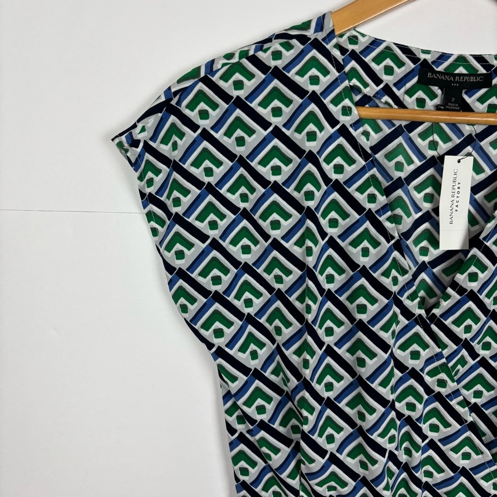 Banana Republic Dress Women’s Size 2 Surplus Neckline Geometric Print - Picture 4 of 8